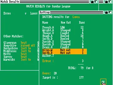 Championship Cricket screen shot game playing